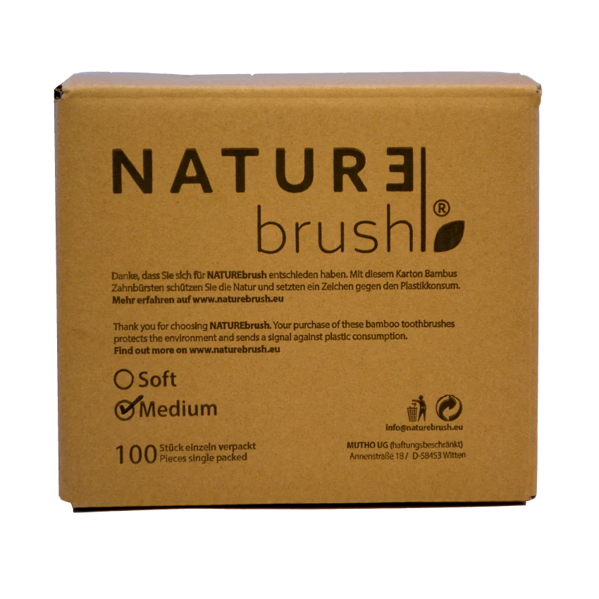 NATUREbrush Bambus Zahnbürsten 100 Stk – POP